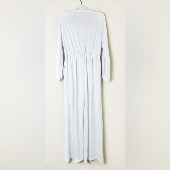 White Wide Leg Jumpsuit with Elastic Sleeve and with optional belt size XL - Picture 2 of 15
